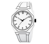 Orologio da polso in stile cartone anime, stile 2D, analogico, con cinturino in silicone, design minimalista, movimento al quarzo, regalo unico, con scatola di presentazione