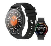 Orologio da polso multifunzione, schermo da 5,2 cm, impermeabile, monitoraggio dell'attività, notifiche intelligenti, cinturino sportivo rosa/nero (cinturino nero)