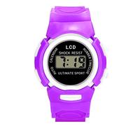 Orologio da polso per bambini, analogico, digitale, sportivo, a LED, elettronico, per bambine dai 7 ai 10 anni, Viola, misura unica