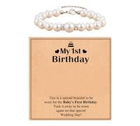 Orologio da polso per bambini analogico First Birthday Pearl Bracelet for 1 anno Old Granddaughter Niece Happy 1st Birthday Jewelry Wonderful 1st Birthday Braccialetto regolabile per ragazze