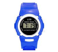 Orologio da polso per bambini, con LED, analogico, sportivo, digitale, elettronico, per bambine, Blu, One Size
