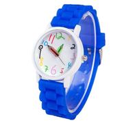 Orologio da polso per bambini in silicone 3D per bambini che ti dice l'ora, Blu, misura unica