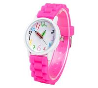 Orologio da polso per bambini in silicone 3D per bambini che ti dice l'ora, Rosa acceso, misura unica