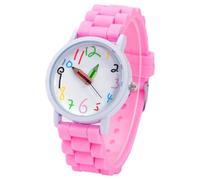 Orologio da polso per bambini in silicone 3D per bambini che ti dice l'ora, Rosso, misura unica