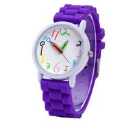 Orologio da polso per bambini in silicone 3D per bambini che ti dice l'ora, Viola, misura unica