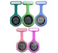 Orologio da polso per infermieri, per donne e uomini, multi funzione, design di controllo delle infezioni, moschettone da tasca in silicone con clip a clip, orologio paramedico medico, 5 colori A