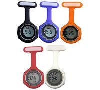 Orologio da polso per infermieri, per donne e uomini, multi funzione, design di controllo delle infezioni, moschettone da tasca in silicone con clip a clip, orologio paramedico medico, 5 colori B