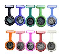 Orologio da polso per infermieri, per donne e uomini, multi funzione, design di controllo delle infezioni, moschettone da tasca in silicone con clip a clip, orologio paramedico medico, Rosso