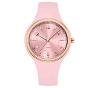 Orologio da polso per ragazze e ragazzi e bambini, con lancette illuminate, analogico, impermeabile, per l'apprendimento dell'età 5-14 bambini, per l'apprendimento del tempo, rosa, oro, elegante