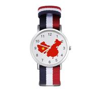 Orologio da polso personalizzato con numeri arabi al quarzo con mappa della bandiera della Cina con cinturino regolabile per uomo donna