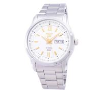 Seiko 5 automatico quadrante bianco argento acciaio inossidabile uomo orologio SNKP15K1, bracciale, braccialetto, braccialetto, alla moda., alla moda.