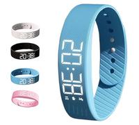 Orologio da polso silenzioso con vibrazione e allarme, impermeabile, con allarme a vibrazione, misurazione della temperatura, 3 volte al giorno, con fino a 10 allarmi personali, per persone con