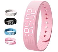 Orologio da polso silenzioso con vibrazione e allarme, impermeabile, con allarme a vibrazione, misurazione della temperatura, 3 volte al giorno, con fino a 10 allarmi personali, per persone con