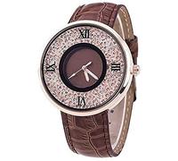Orologio da Polso Unisex con quadrante in Similpelle e Cinturino in Ecopelle Marrone, Elegante e Popolare Durability And Attraction