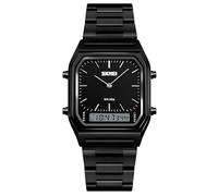 Orologio da polso unisex, impermeabile, militare, analogico, digitale, con cronografo a LED, cronografo, in acciaio inox Medium Full Black