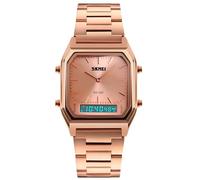 Orologio da polso unisex, impermeabile, militare, analogico, digitale, con cronografo a LED, multi tempo, in acciaio inox, da uomo Medium Oro rosato