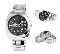 OROLOGIO UOMO ELEGANTE DA POLSO CINTURINO IN ACCIAIO INOSSIDABILE ANALOGICO QBOS