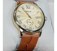 Trade Shop Traesio Orologio da Polso per Uomo, Movimento Al Quarzo con Data, Elegante Cinturino in Pelle