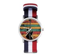 Orologio da polso vintage al quarzo con basso e numeri arabi, cinturino regolabile per uomo e donna