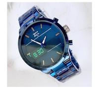 OROLOGIO DA POLSO ZCC 7258 PER UOMO MOVIMENTO AL QUARZO ACCIAIO DUAL TIME BLU