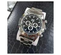 OROLOGIO DA POLSO ZCC PER UOMO AUTOMATICO CRONOGRAFO ELEGANTE SILVER FONDO NERO