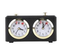 Orologio da scacchi meccanico, timer analogico a carica manuale con grandi quadranti per scacchi internazionali, scacchi cinesi e Go, orologio da gioco d’epoca per tornei e uso (Nera)