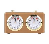 Orologio da scacchi meccanico, timer analogico a carica manuale con grandi quadranti per scacchi internazionali, scacchi cinesi e Go, orologio da gioco d’epoca per tornei e uso (Abbronzatura)