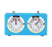 Orologio da scacchi meccanico, timer da scacchi analogico a carica manuale con grandi quadranti per competizioni di scacchi internazionali, scacchi cinesi e Go, stile vintage, non (Azzurro)
