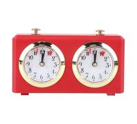 Orologio da scacchi meccanico, timer da scacchi analogico a carica manuale con grandi quadranti per competizioni di scacchi internazionali, scacchi cinesi e Go, stile vintage, non (Rossa)