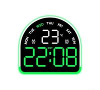 Orologio da scrivania a LED, sveglia multifunzione con luce ambientale, visualizzazione della temperatura, timer a doppia modalità, per camera da letto, luminosità regolabile (G)