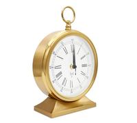 Orologio da scrivania - Orologio da taschino - Orologio da appoggio su base in metallo rame - lancette silenziose - Ora radiopilotata automatica - Quadrante 19 cm - Grandi numeri romani - Camino,