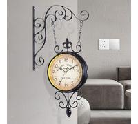 Orologio da stazione bifacciale Orologio antico da giardino muto per