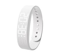 Orologio da sveglia con il braccialetto di allarme Fitsleeps, Braccialetto da risveglio delle vibrazioni silenziose per dormienti pesanti, orologio da promemoria intelligente senza snooze (White)