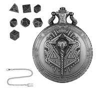 orologio da tasca a, collana da gioco di - Set di portatile Polyhedral Dice Toys,Steampunk 7 pezzi di in metallo gioco da tavolo piccoli per per uomo e donna