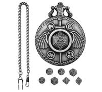 Orologio da tasca a forma di cubo vintage, con cubo di ruolo, divertente vintage a forma di cubo Steampunk - squisito set di dadi in stile retrò per giocare a dadi per feste e picnic