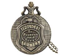 Orologio da tasca al quarzo con display POLICE in bronzo, squisito ciondolo a catena per maglione, orologio