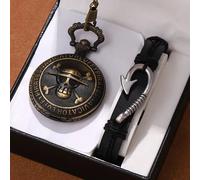 Orologio da tasca al quarzo con doppio coltello da capitano pirata Punk retrò con collana bracciale con ciondolo a catena regalo per orologio Vintage da uomo maschile