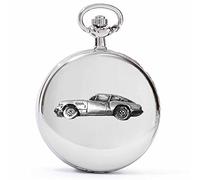 Orologio da tasca al quarzo da uomo, con scritta "British Classic Car GT6 Mk2 ref261", effetto peltro, con cassa in argento lucido, regalo