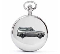 Orologio da tasca al quarzo da uomo, stile classico francese Kitten Estate ref204 effetto peltro su una cassa in argento lucido, regalo da uomo