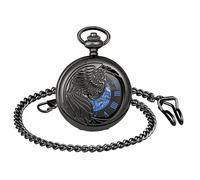 Orologio da tasca analogico da uomo e da donna, meccanico, con catena, orologio da tasca con collana,