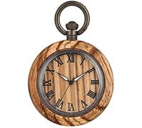 Orologio da Tasca Antico al Quarzo in Legno da Donna, quadrante Grande con Numeri Romani Orologio da Tasca per Donna, utile Orologio Pendente con puntatori Luminosi notturni per Il Marito