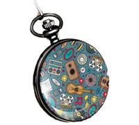 Orologio da tasca classico Retro Steampunk Pocket Watch Chic Graffiti Pattern Al Quarzo Qua al quarzo Quadrante Tranquillo Pratico collana pendente Collana regalo d'orologio Orologio da tasca neutron