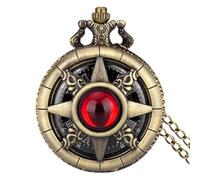 Orologio da tasca con catena, orologio da tasca classico con pietre preziose lisce con catena, orologio da tasca meccanico vintage in rame per la festa del papà, marito maschio, P5027, Refer