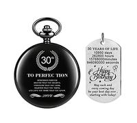 Orologio da tasca con catena per 30° compleanno, regalo di compleanno, regalo per i suoi amici con confezione regalo