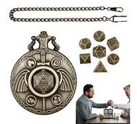 Orologio da tasca con conchiglia, orologio da tasca vintage a forma di cubo | Steampunk divertente gioco da tavolo con dadi vintage | squisito cubo da gioco, set di dadi per feste, picnic, riunioni di