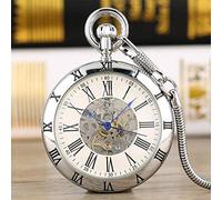 Orologio da tasca con numeri romani antichi, orologio da tasca meccanico a carica automatica, orologio a sospensione vintage, orologio da tasca per signori, regalo per compleanno, Natale, festa del pa