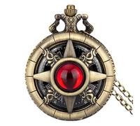 Orologio da tasca con pietre preziose - Orologio da tasca con numeri romani, con catena | meccanico a corda manuale vintage Steampunk, relLoj da tasca con MOV, P5027, Consulte la descripción