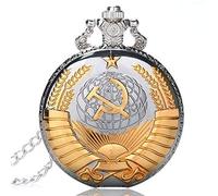 Orologio da tasca da tasca con falce e martello sovietico, in argento, oro, Steampunk, per uomo e donna, regalo per decorare il regalo per l'orologio da tasca del padre