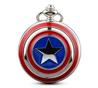 Orologio da tasca da uomo a cinque punte Star America movimento al quarzo Steampunk orologio da taschino per uomo regali, bronzo, casual