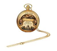 Orologio da tasca da uomo - Gioielli con bandiera americana del 250°, Hardware per movimento meccanico retrò, Orologio commemorativo per l'anniversario, Ingranaggio a catena vintage | Regalo per marit
